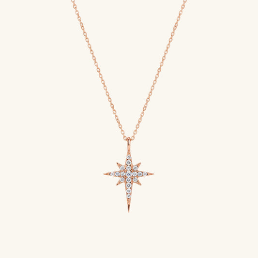 Rose Plated North Star Women's Silver Necklace