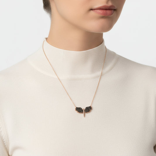 Rose Plated Archangel Michael Women's Silver Necklace