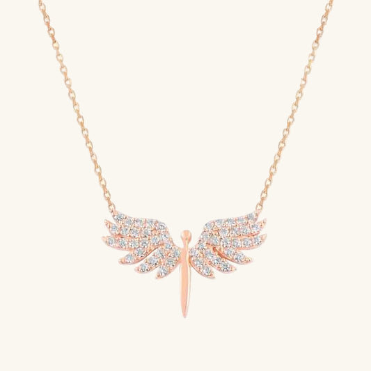 Rose Plated Archangel Michael Women's Silver Necklace