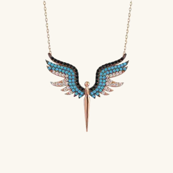 Rose Gold Plated Archangel Michael Women's Silver Necklace