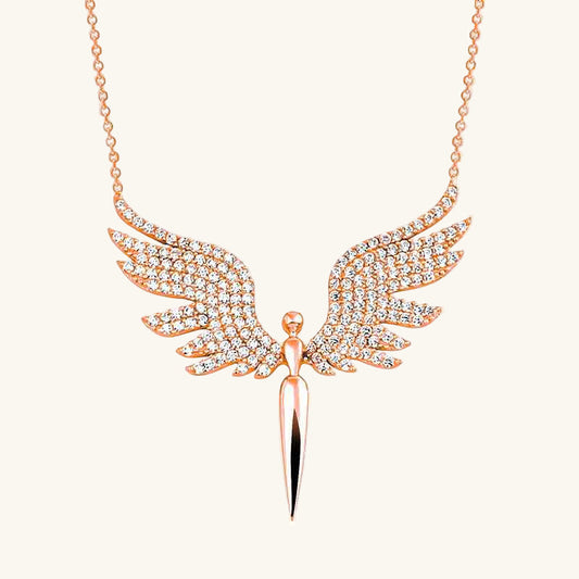 Rose Plated Archangel Michael Women's Silver Pendant