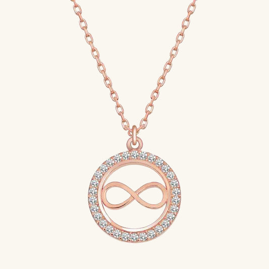 Rose Plated Tiny Infinity Women's Silver Necklace