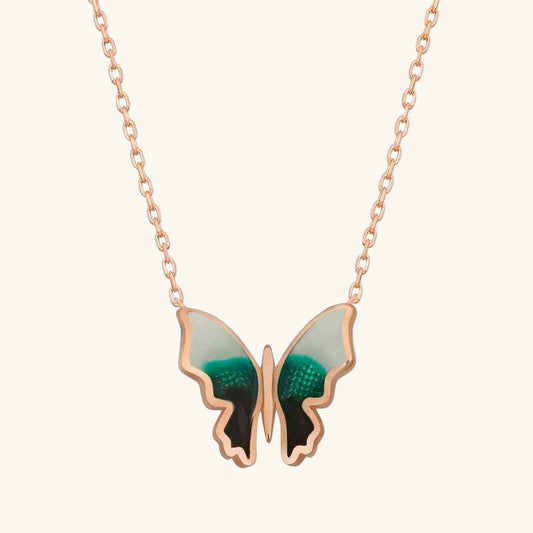 Minimal Butterfly Women's Rose Plated Silver Necklace