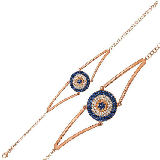 Rose Gold Plated Nazar Women's Silver Bracelet