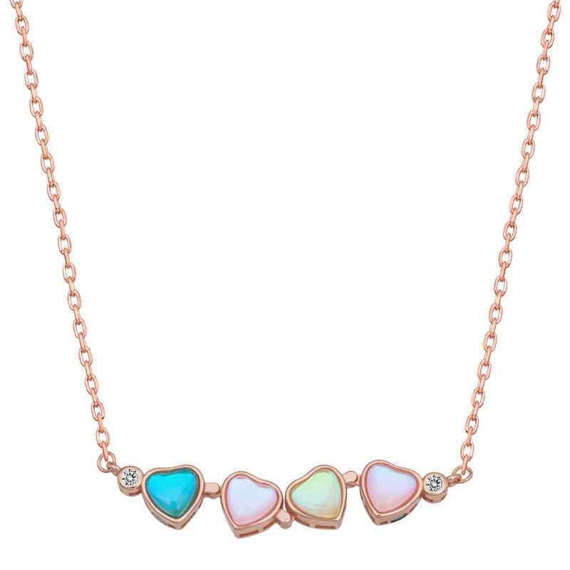 Rose Plated Openable Clover Women's Silver Necklace