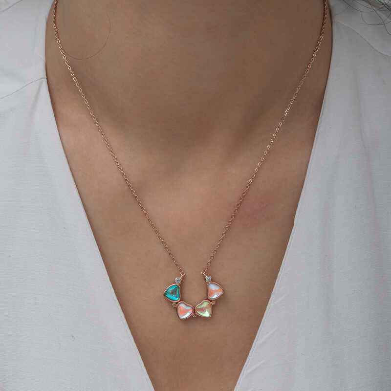 Rose Plated Openable Clover Women's Silver Necklace