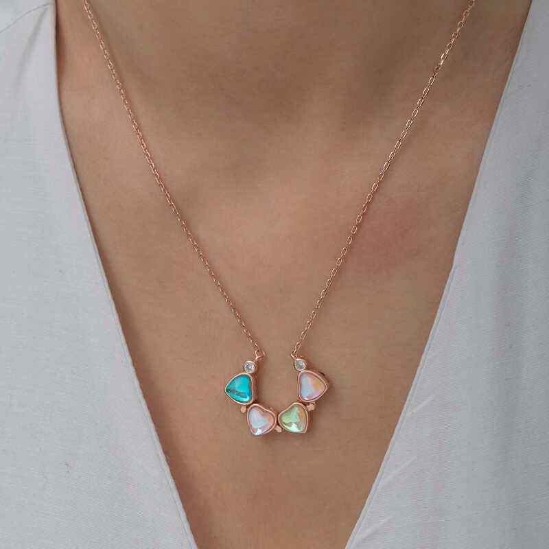 Rose Plated Openable Clover Women's Silver Necklace