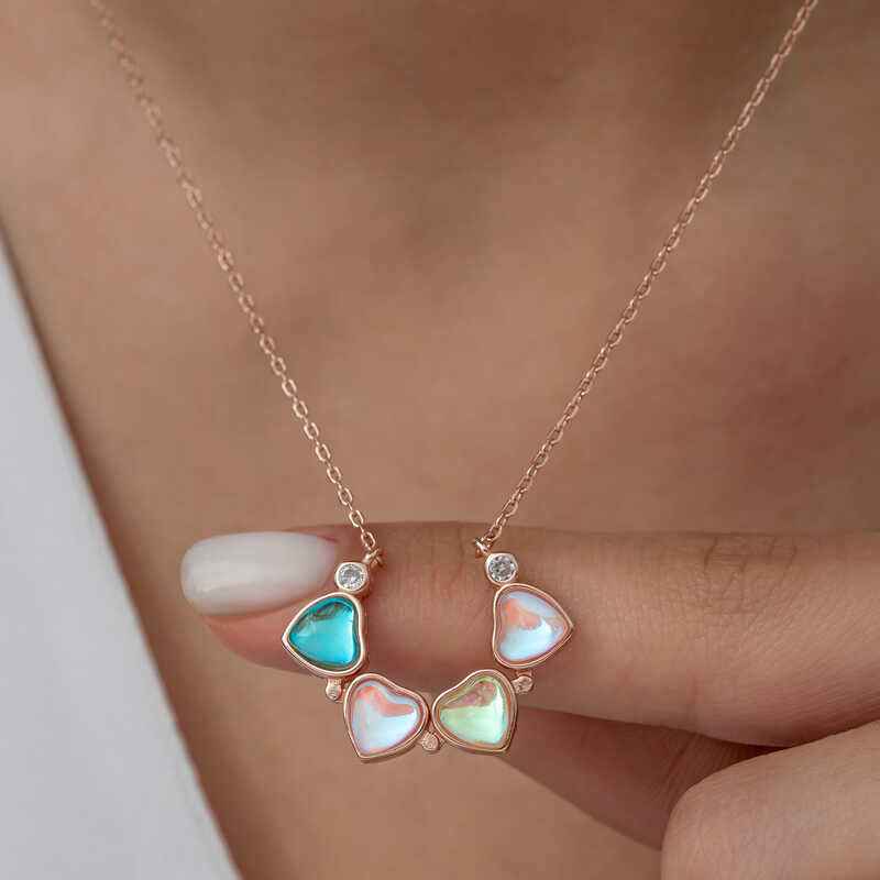 Rose Plated Openable Clover Women's Silver Necklace