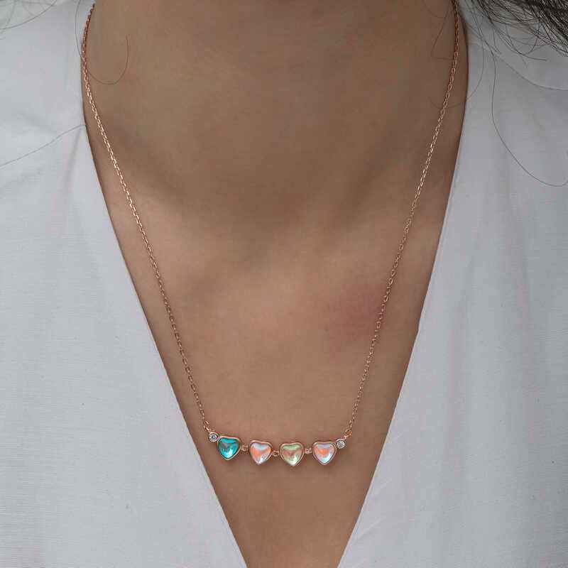 Rose Plated Openable Clover Women's Silver Necklace