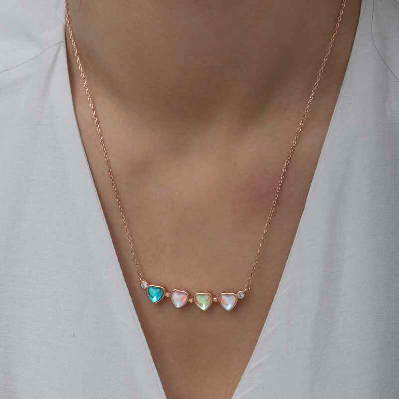 Rose Plated Openable Clover Women's Silver Necklace