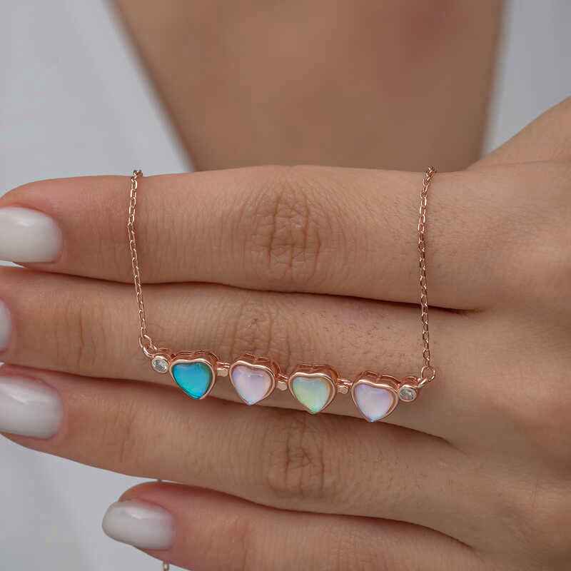 Rose Plated Openable Clover Women's Silver Necklace