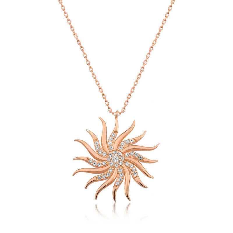 Rose Gold Plated Windmill Women's Silver Necklace
