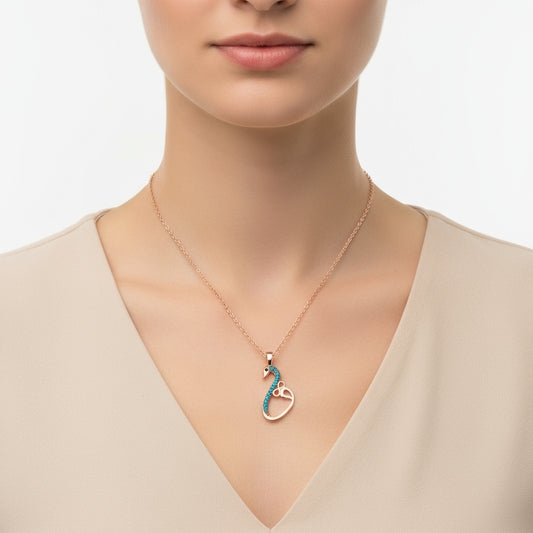 Rosévergoldete Infinity Swan Damen-Silberkette