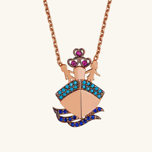 Rose Plated Titanic Women's Silver Necklace