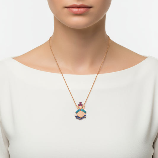 Rose Plated Titanic Women's Silver Necklace