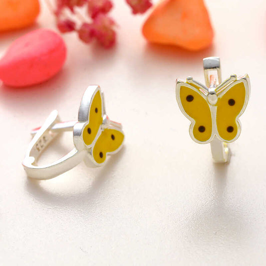 Yellow Butterfly Children's Silver Earring