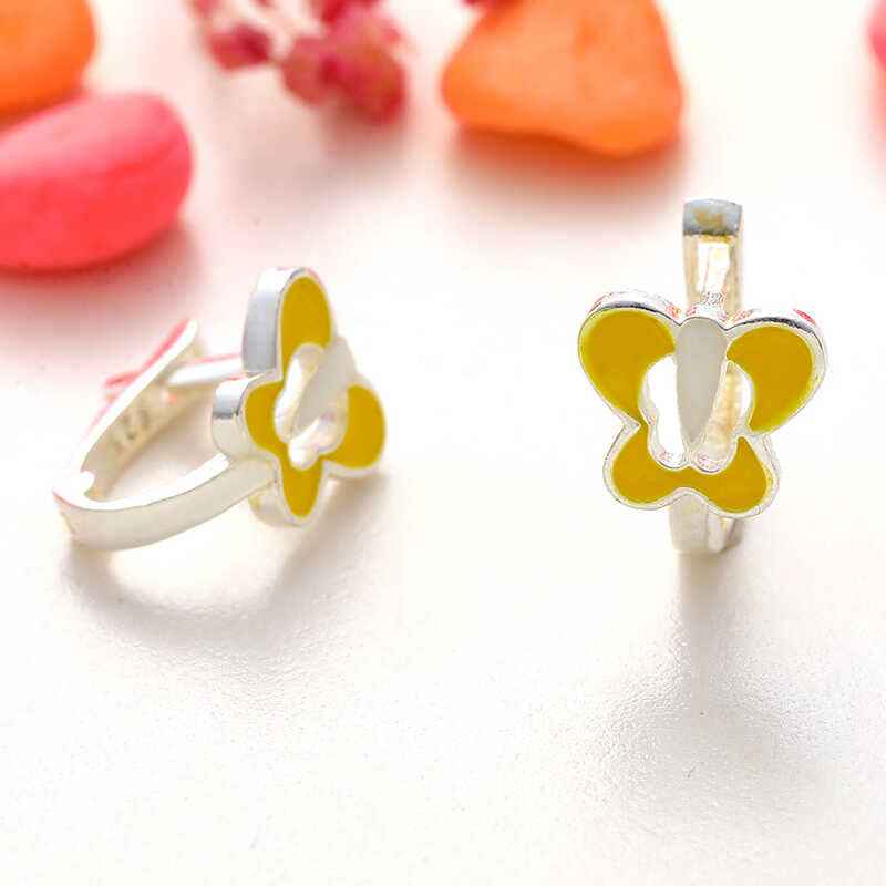 Yellow Butterfly Children's Silver Earring