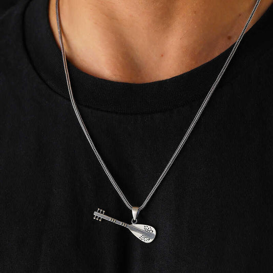 Saz Men's Silver Necklace