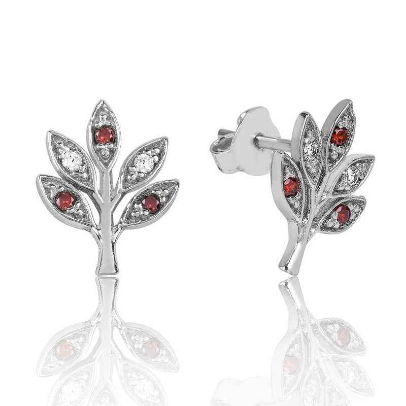 Love Branch Stud Silver Earrings