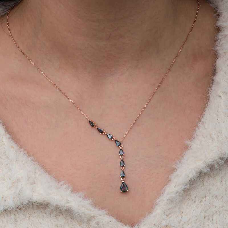 Sequential Mystic Topaz Stone Drop Women's Silver Pendant
