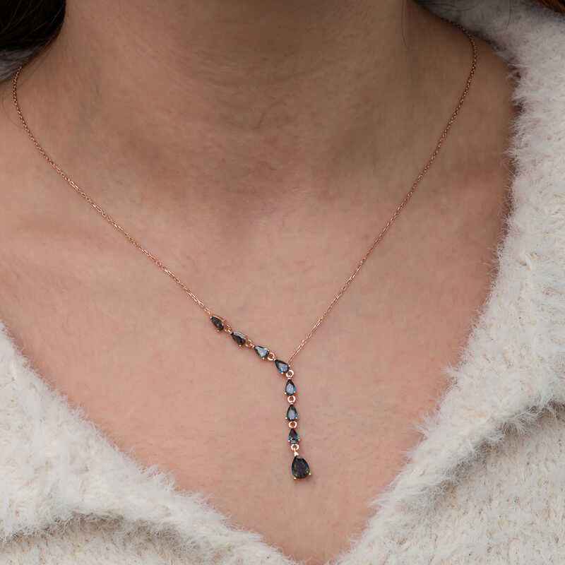 Sequential Mystic Topaz Stone Drop Women's Silver Pendant
