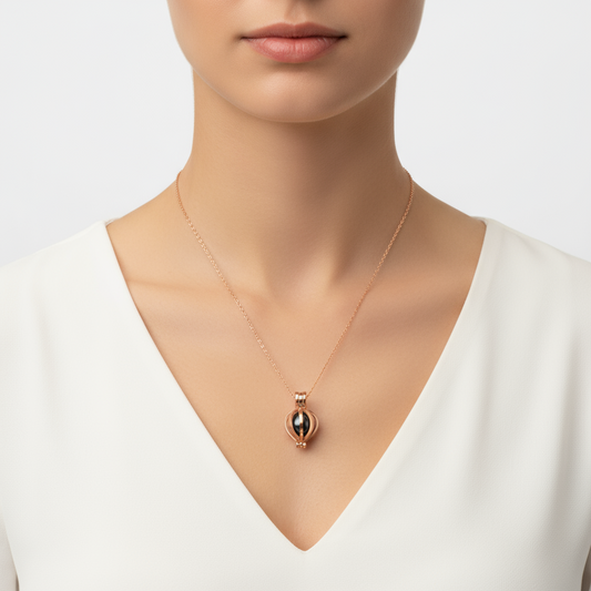 Schwarze Perle Damen Silber Halskette