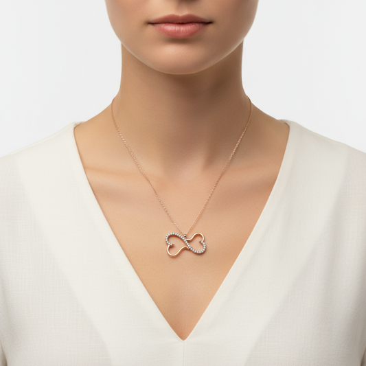 Herz Unendlichkeit Damen Silber Halskette