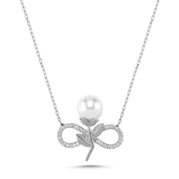 Collier en argent pour femme avec perles infinies