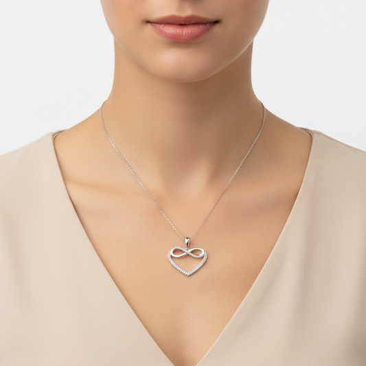 Herz Unendlichkeit Damen Silber Halskette