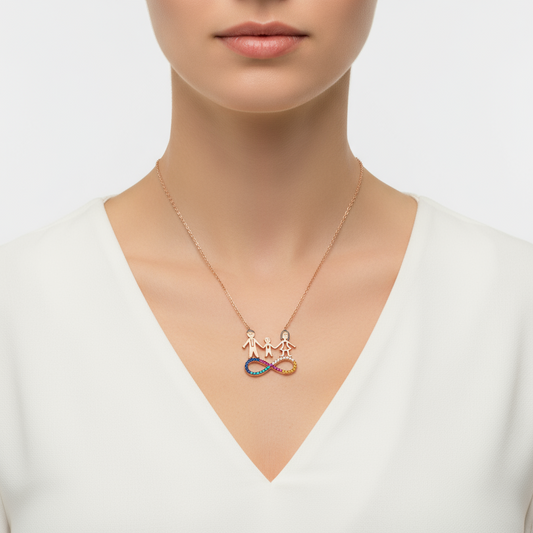 Infinity Family Damen-Silberkette