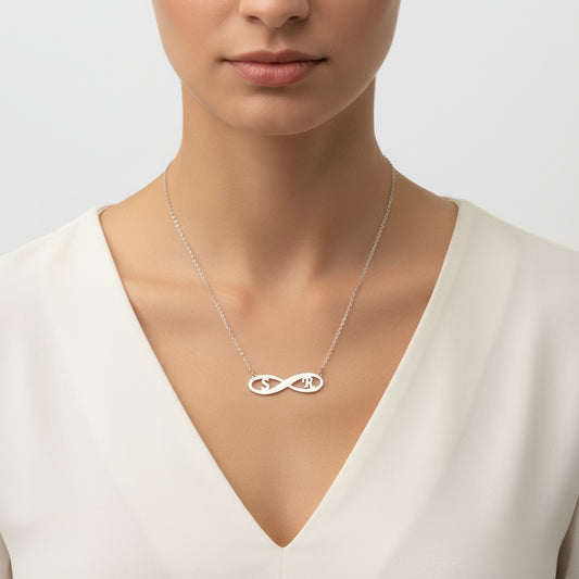 Infinity Letter Silver Necklace
