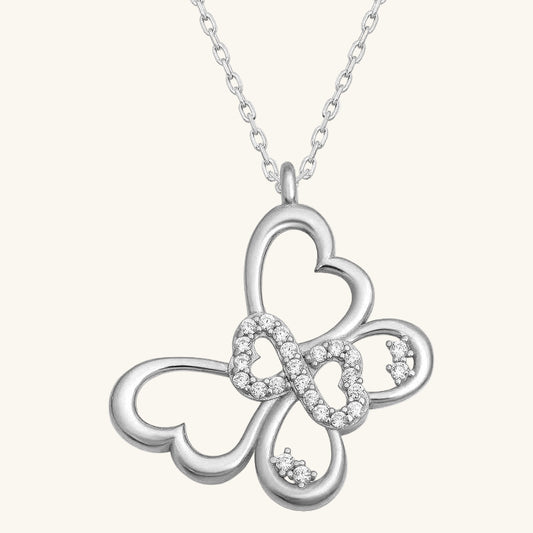 Infinity Butterfly Women's Silver Necklace