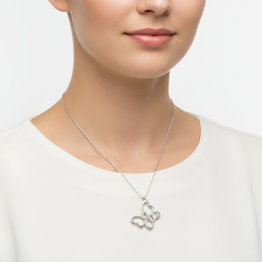 Infinity Butterfly Damen Silber Halskette
