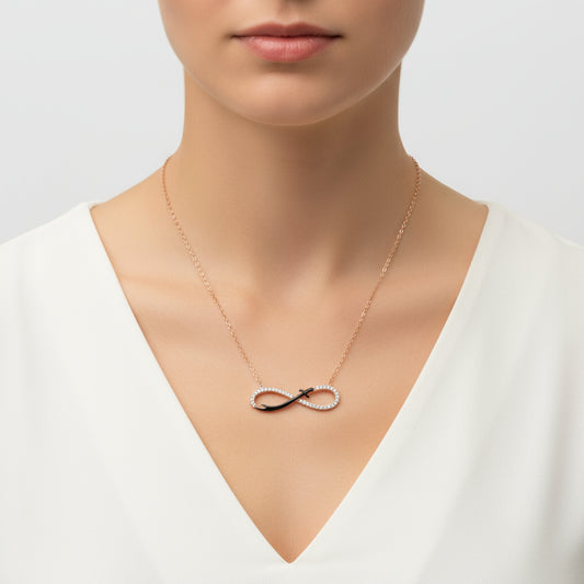 Infinity Sword Silver Necklace