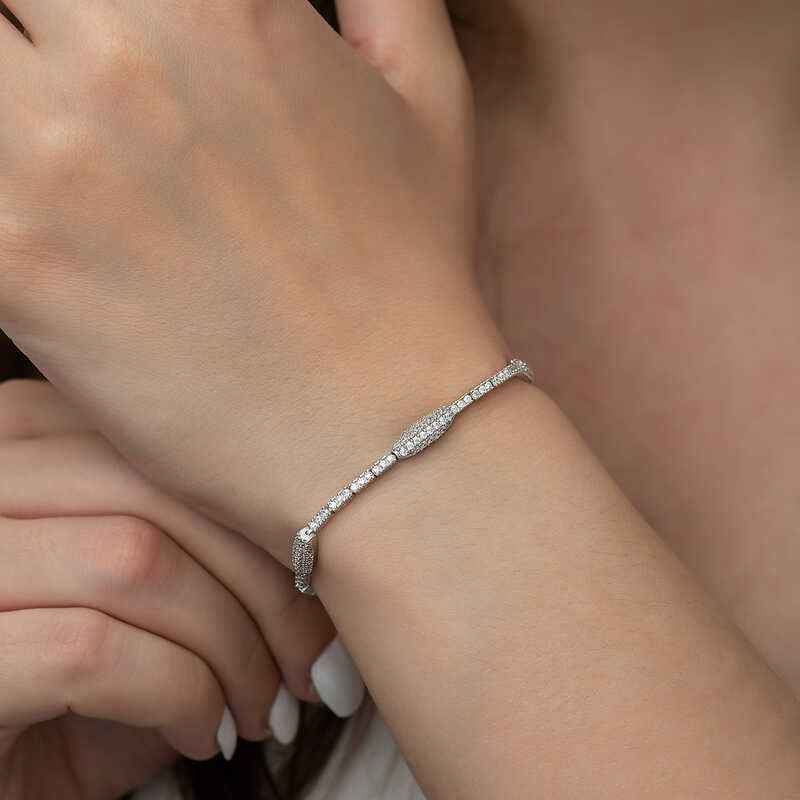 Water Channel Women's Silver Bracelet