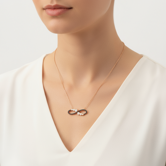 Wasserpfad Infinity Damen Silber Halskette