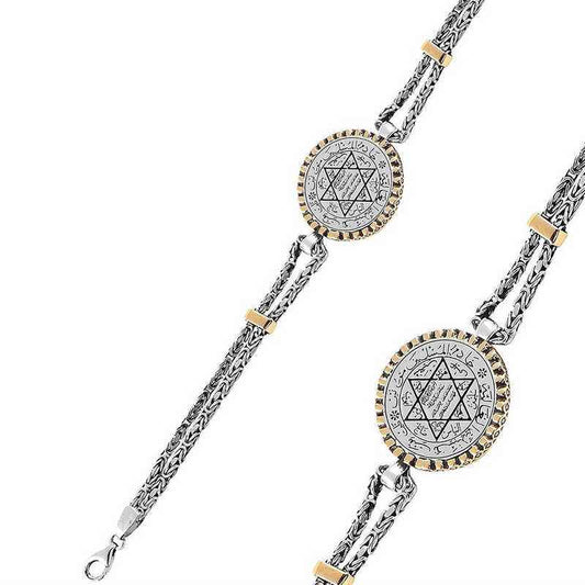 Solomon's Seal Men's Silver Bracelet