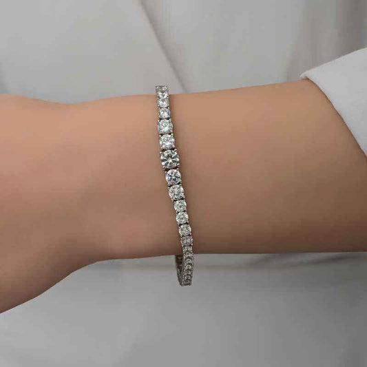 Süzme White Stone Waterway Women's Silver Bracelet
