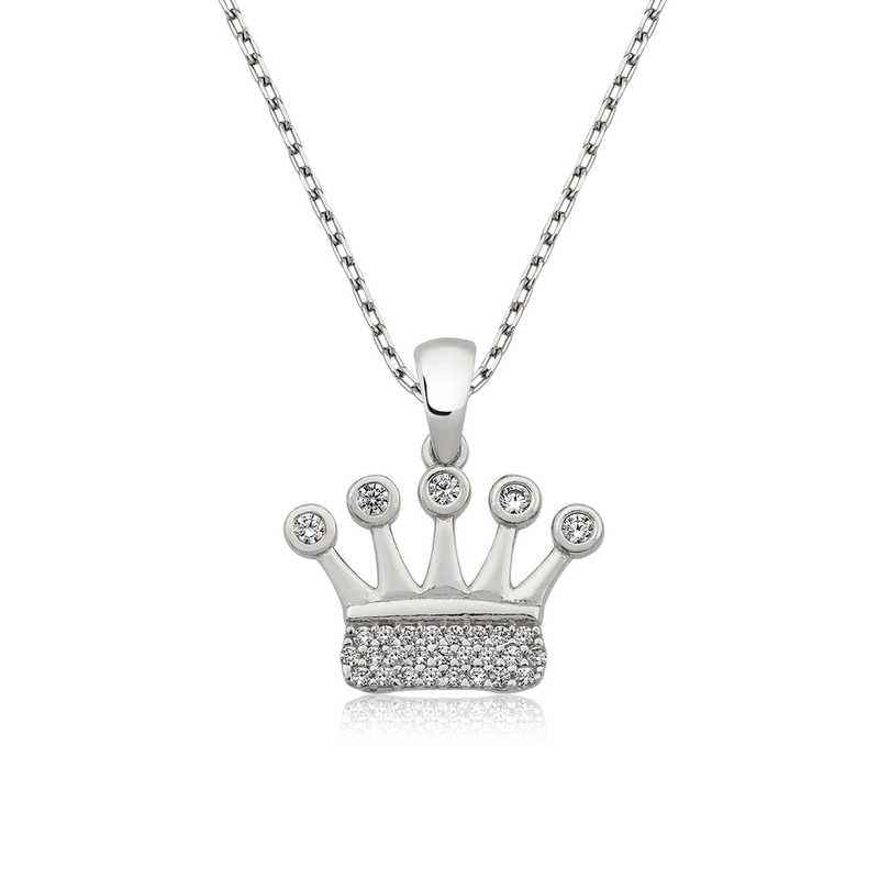 Crown Women's Silver Necklace