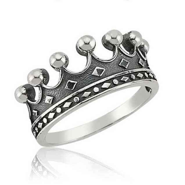 King's Crown Silver Ring