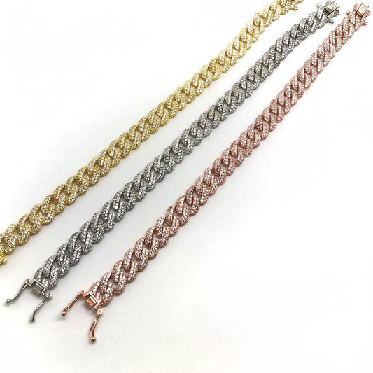 Gurmet-Silberarmband mit häufigem weißem Stein