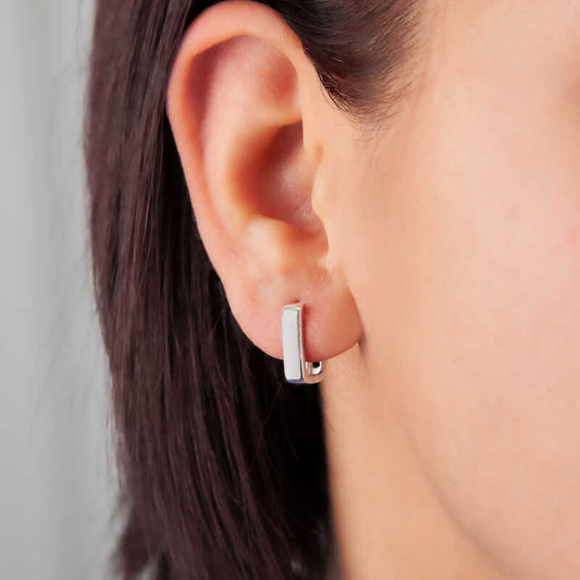 J Stone-Free Women's Silver Earring