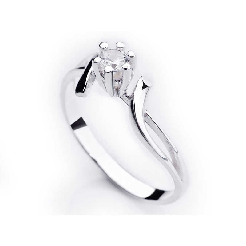 Single Stone Women's Silver Ring
