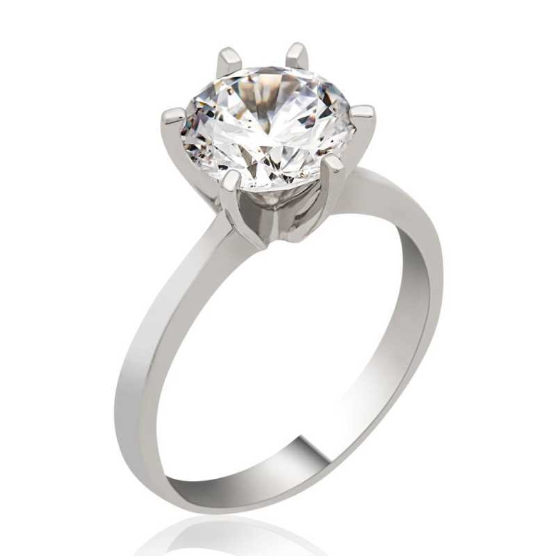 Single Stone Women's Silver Ring