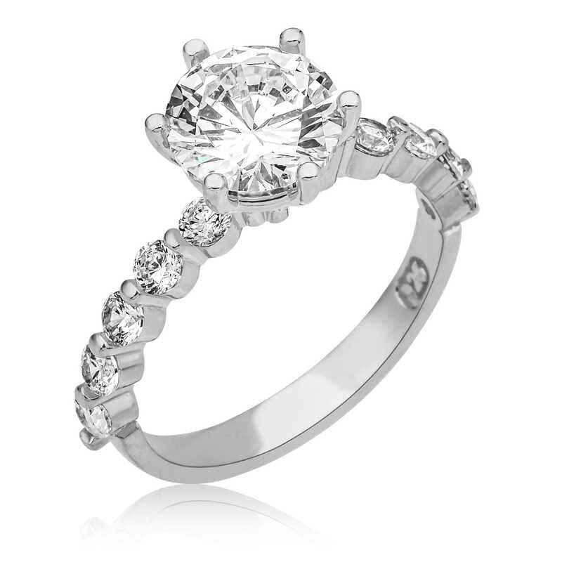 Single Stone Women's Silver Ring