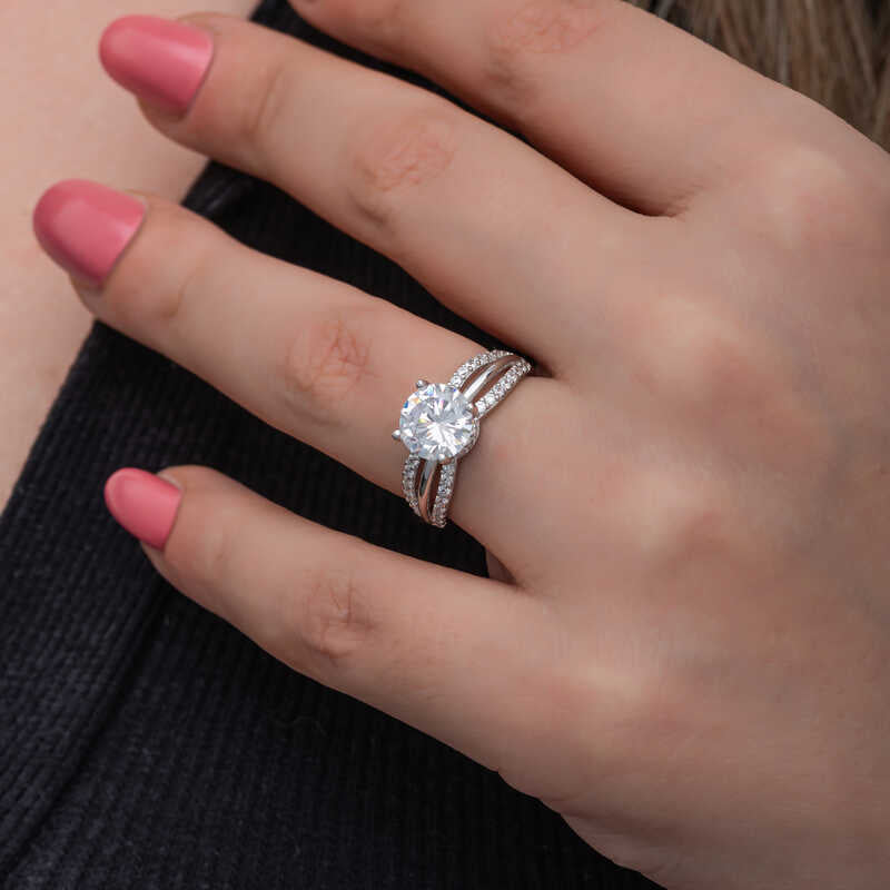 Single Stone Women's Silver Ring