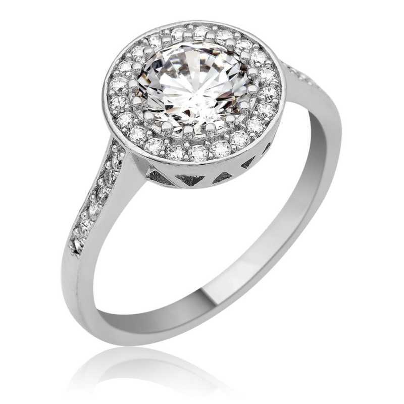 Single Stone Women's Silver Ring