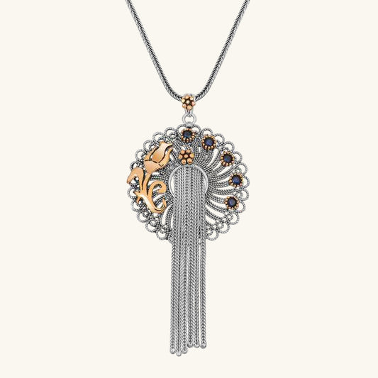 Silver Filigree Blue Stone Women's Necklace