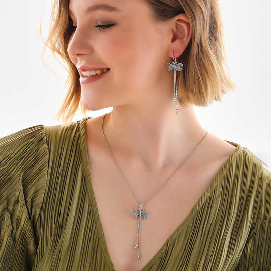 Silver Filigree Dragonfly Women's Set