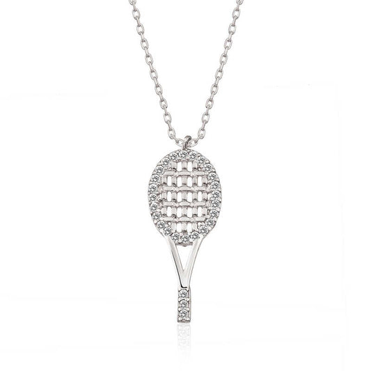 Tennisschläger Damen Silber Halskette